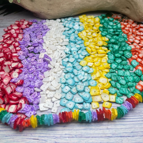 NEW Rainbow Multi Colors Puka Shell Beads Jewelry Making Lot DIY Nautical Beach - Picture 8 of 16